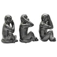 thumbnail image 2 of Adam & Friends Home Decor See No Evil, Hear No Evil, Speak No Evil Sculpture | 3-Piece | Black, 2 of 6