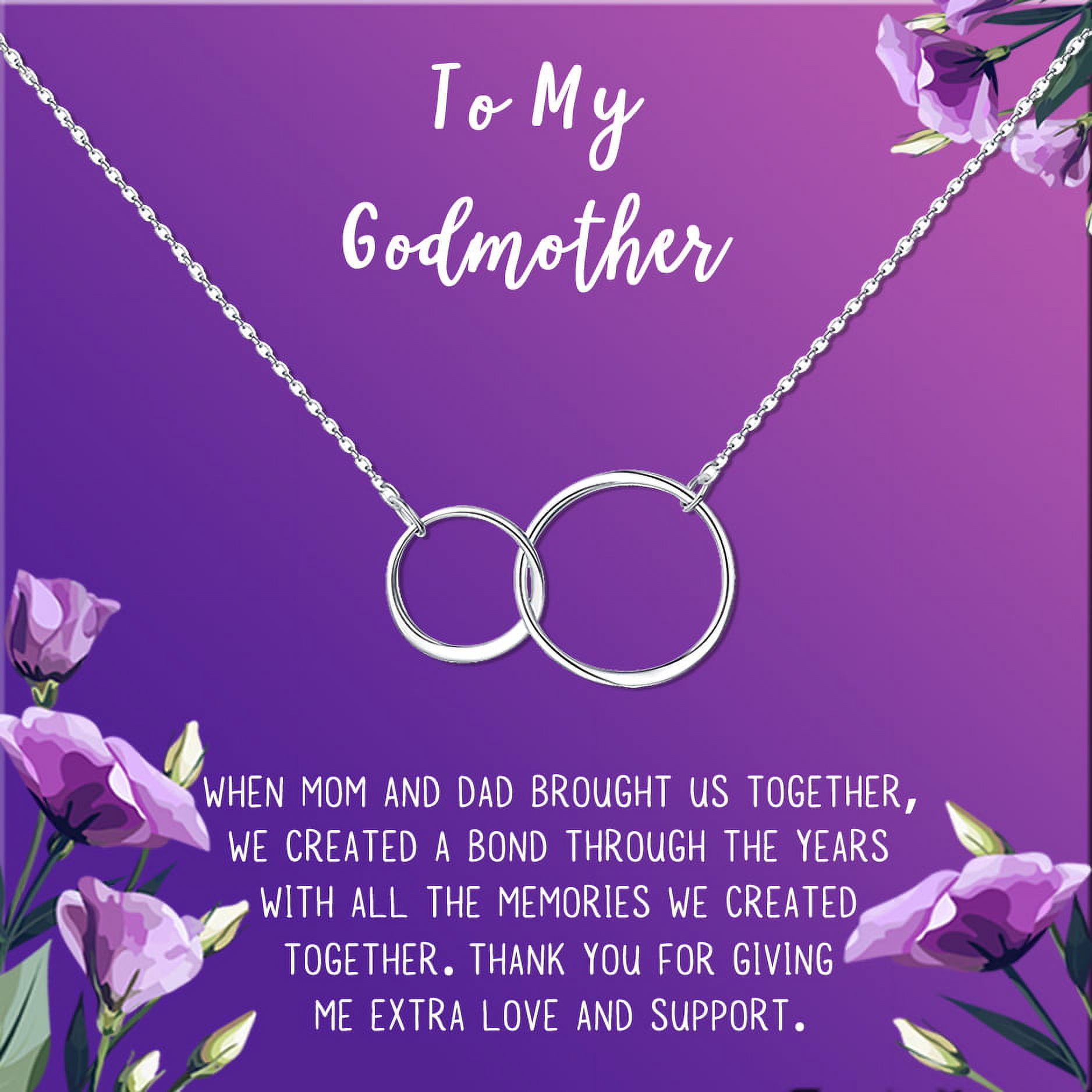 To My God Mother Mother's Day Gift, Gift for Her, Godmother's Day Gift, Godmother's Gift for Mother's Day, Godmother's Day Necklace and Card[Silver Infinity Ring,Purple Gradient]