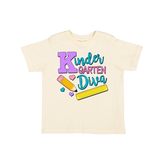 Inktastic Kindergarten Diva with Pencil and Ruler Girls Toddler T-Shirt