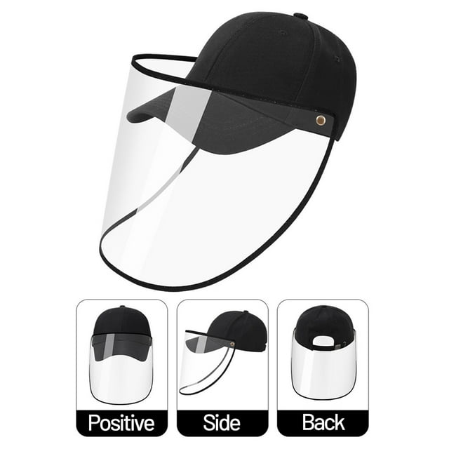 Fashion Protective Sun Hat Baseball Cap w/ Removable Mask Shield Plastic Protective Cover Anti-fog Splash-proof Sunhat Fishing Beach Travel Hat Safety Protection