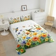 thumbnail image 4 of Erosebridal Hummingbird Comforter Sets,Colorful Floral Flower Comforters & Duvets,Animal Wildlife Bedroom Decor,Breathable,Reversible,2pcs, 4 of 7