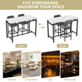 thumbnail image 4 of Counter Height Dining Set for 2, 3 Piece Bar Table Set of 3, Kitchen Dining Set with Back 2 Chairs, Modern PubTable and Stools Set, Small Breakfast Nook Table and Chairs Set, Gray, 4 of 9
