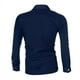 thumbnail image 4 of Camisas De Vestir Para Hombre Azul para hombre de lujo de manga larga Casual Slim Fit elegante camisas de vestir (Navy, M), 4 of 7