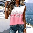 thumbnail image 4 of Erwazi Hooded Tops for Women Summer Sleeveless Denim Printed Vest Outdoor Activities Casual Jeans Tunic Top, 4 of 7