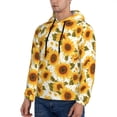 thumbnail image 3 of Lsque Modern Elegant Sunflower Pattern Casual Men's Hoodie,Hooded Sweatshirt with Kangaroo Pocket,Pullover Hoodie-X-Large, 3 of 7