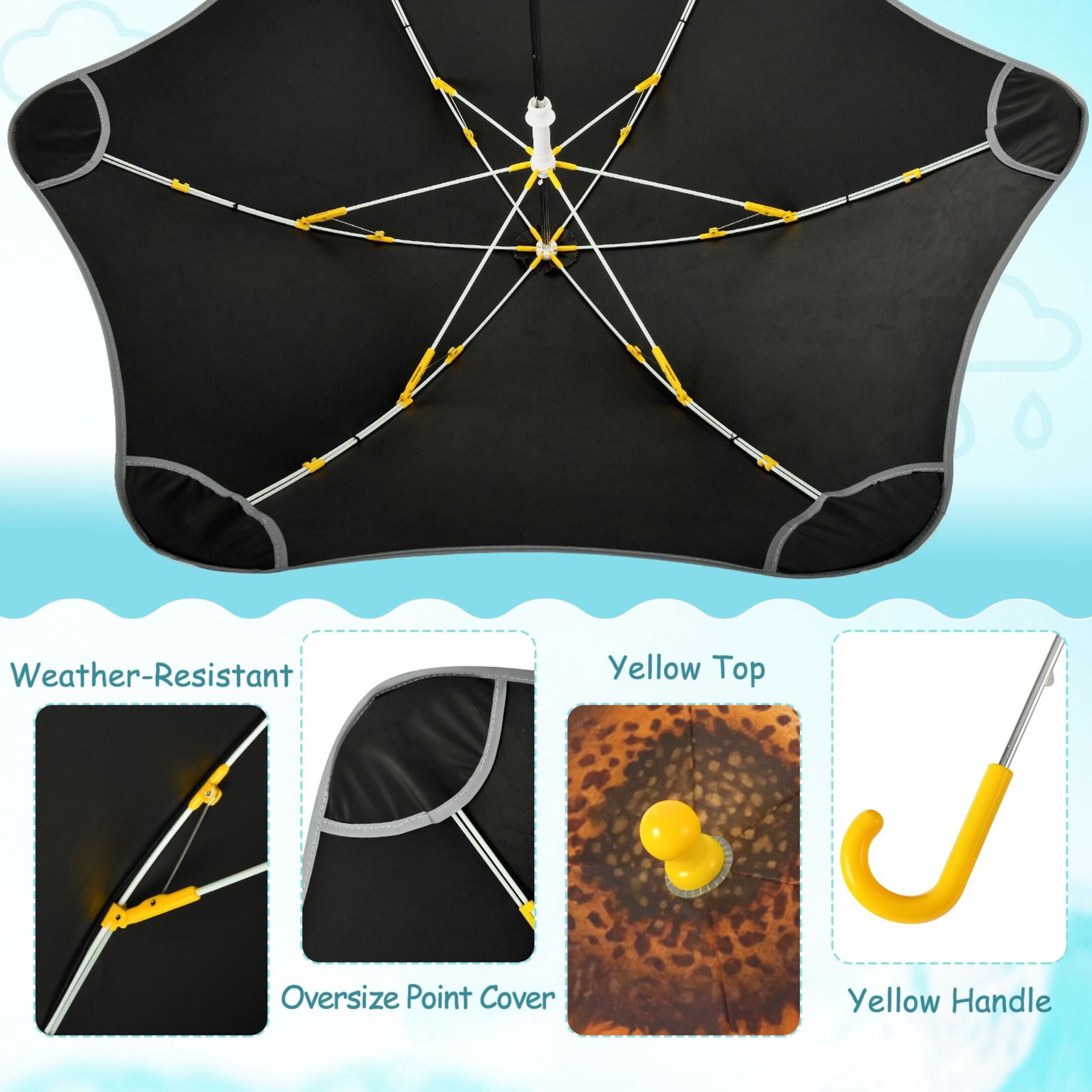 BZSMCE Folding Umbrellas Rain & UV Protection Windproof In Sunflower Safari Pattern