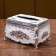 thumbnail image 4 of Caja de pañuelos Macarena sostenedor del tejido plateado y blanco, 4 of 7