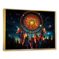 thumbnail image 2 of Designart "Dreamcatcher In Teal And Yellow Night'S Embrace" Dream catcher Floater Framed Canvas Art Print, 2 of 5