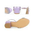 thumbnail image 2 of BLISSFUL STEP Satin Rhiness Open Toe Block Heel Sandals for Women Purple (Size 6), 2 of 6