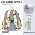 thumbnail image 5 of White Sunflower Backpack for School,Cute School Bag,Schoolbag with Adjustable Shoulder Straps & Padded Back,13.4"x11"x4.7", 5 of 6