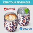 thumbnail image 4 of Leopard Print 12oz Stainless Steel Insulated Wine Tumbler with Lid and Straw – Double Wall Vacuum Mug for Hot & Cold Drinks, 304 Steel Interior, Sweat-Free Design, 4 of 5