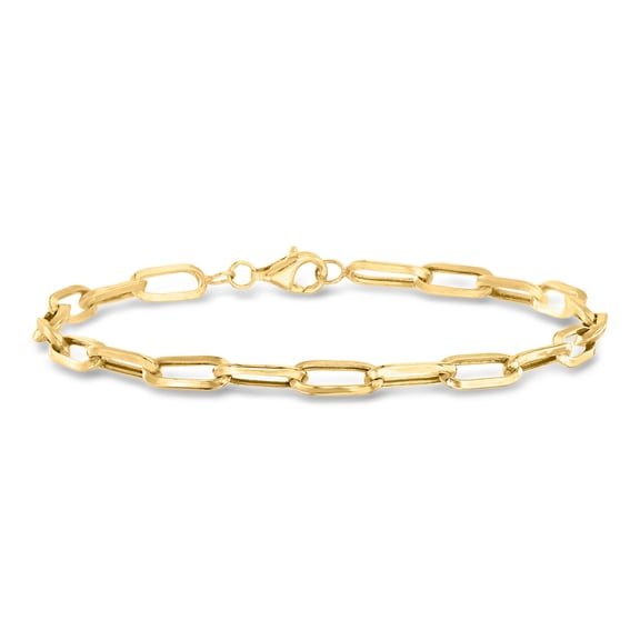 Ross-Simons 10kt Yellow Gold Paper Clip Link Bracelet, Women's, Adult