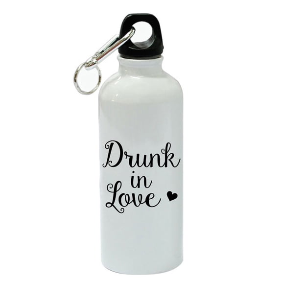 Drunk In Love White Aluminum Sports 20 oz Water Bottle