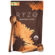 RYZE Mushroom Coffee USDA Organic with 6 Adaptogenic Mushrooms and MCT Oil, Instant Coffee for Better Energy, Focus, Digestion, Immunity, 30 Serving