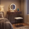 thumbnail image 3 of Patiojoy Vanity Desk Set Makeup Vanity Table with Removable Mirror Dressing Styling Table Rustic Brown, 3 of 9
