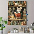 thumbnail image 4 of UXIEQU Cozy Reading Mouse in Library Canvas Wall Art 15.75x11.81 Inches, 4 of 8