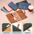 thumbnail image 3 of Uxcell A6 PU Leather Binder Cover, 6 Ring Loose Leaf Binder Protector Round Ring Binder Cover Refillable Notebook Binder for Meeting Photocard Budget Notebook Folder, Green, 3 of 6
