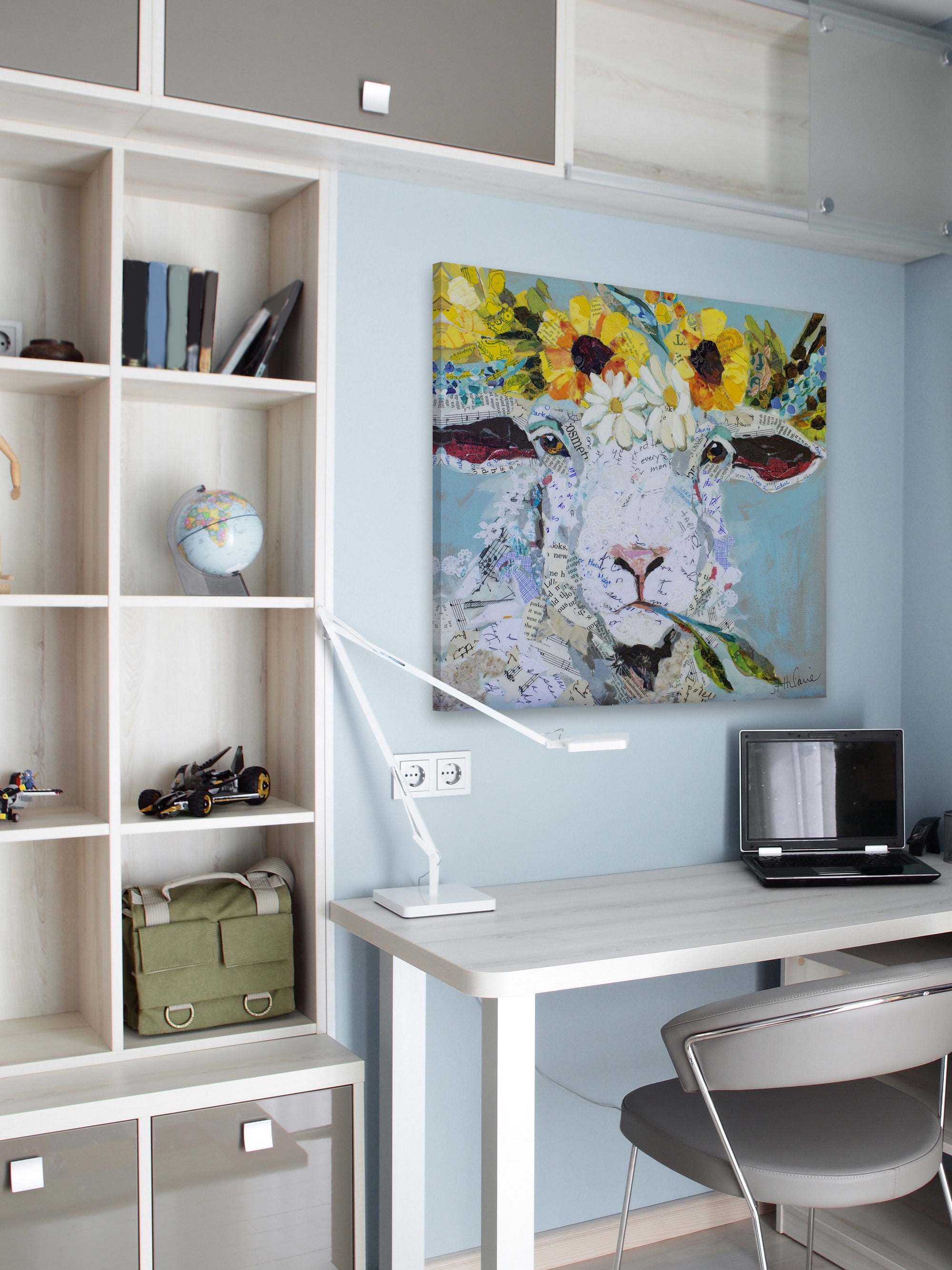 Marmont Hill Floral Sheep II by Elizabeth St. Hilaire Canvas Wall Art