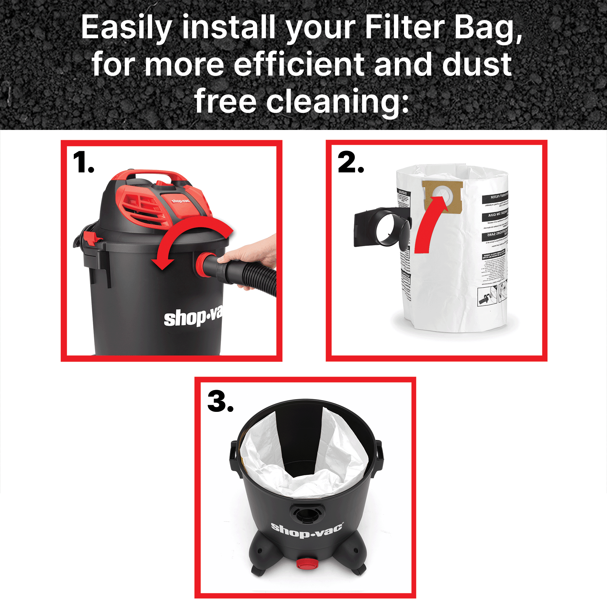 Shop-Vac 90661-33 3-Pack 5- to 8-Gallon Collection Filter Bags - Quantity 1