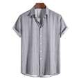 thumbnail image 2 of BOBOGOJP Mens Short Sleeve Shirts Short Sleeve Button Down Shirts with Pocket,Gray S, 2 of 5