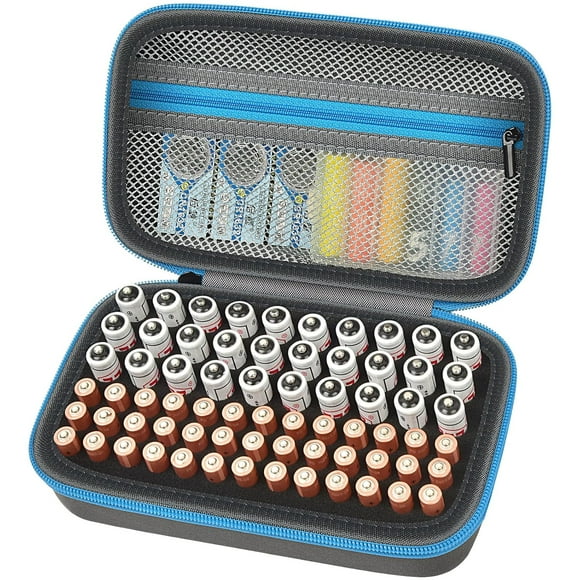 AIR-Battery Organizer Holder, 200+ Batteries Storage Containers Box Case with Tester Checker BT-168. Garage Gadget Organization Holds AA AAA C D Cell 9V 3V Lithium LR44 CR2 CR1632 CR2032 Button Batte