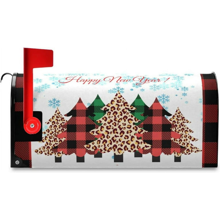 Christmas Magnetic Mailbox Cover - Gnomes Santa Snowfall Design, Waterproof Magnetic Wrap For Standard Metal Mailboxes