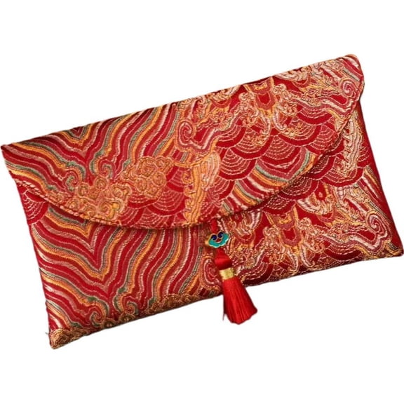 Pocket Lucky Money Envelope Brocade Fabric Red Envelope L5Q5