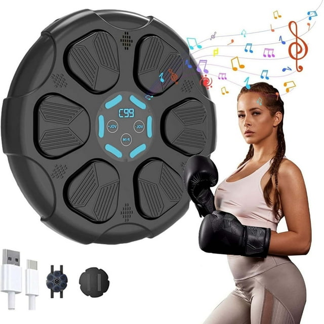 Hearth & Gear Music Boxing Training Machine Smart Musical Boxing Machine Wall Mounted Boxing Machine 9 Gears For Adults And Children Exercise Yoga Gear Yoga Bolster Cover Rectangle Yoga Material