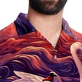 thumbnail image 5 of Swan Men's Short Sleeve Poplin Shirt, Casual Printed Button Down, Summer Beach Hawaiian Shirts, Unisex, 5 of 6