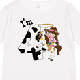 thumbnail image 4 of Inktastic I'm Four-cowgirl Riding Horse Birthday Girls Long Sleeve Toddler T-Shirt, 4 of 5