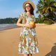thumbnail image 4 of Balery Ducks and Flowers Vestidos sueltos de manga corta para mujer, vestidos de verano 2025, vestidos casuales de corte A con vuelo., 4 of 6