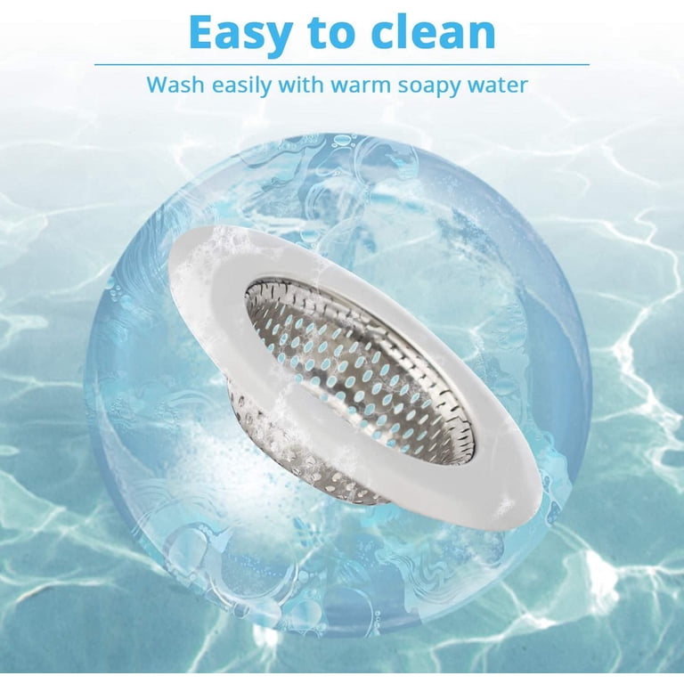 4.26 Inch Snap-in Drain Cover - Stainless Steel Sink Strainer & Hair Catcher For Shower, Kitchen, Bathroom