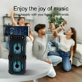 thumbnail image 3 of Portable Bluetooth Speaker with 2500W Peak, Colorful Lights & Heavy Bass, Double Subwoofer, FM Radio, MP3 Player, BT/TWS/FM/USB/AUX/TF/Mic Input for Home Party, Holiday, Christmas Gift, 3 of 12