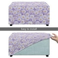 thumbnail image 5 of Xoenoiee Daisy Flower Print Ottoman Cover Rectangle Folding Storage Ottoman Slipcovers Jacquard Stretch Cube Footrest Foot Stool Covers Protector with Elastic Band, Small, 5 of 7