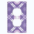 thumbnail image 2 of Metal Light Switch Plate Cover Mandala Purple Floral Pattern Damask MDL112, 2 of 13