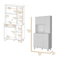 thumbnail image 7 of Pemberly Row 90 Pantry Cabinet with Six Doors White Engineered Wood, 7 of 7