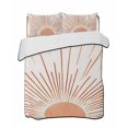 thumbnail image 2 of Quilts Full Size, Orange Sunshine Soft Comforter Bedding Set for Bed, Lines Retro Abstract Middle Century Lightweight Quilted Bedspread with Pillow Cover(2 Pieces) for All Season, 78x90 Inch, 2 of 6