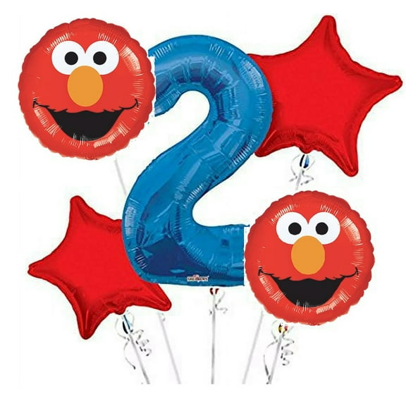 7 pc Sesame Street Fun Balloon Bouquet Party Decoration Elmo Cookie Birthday