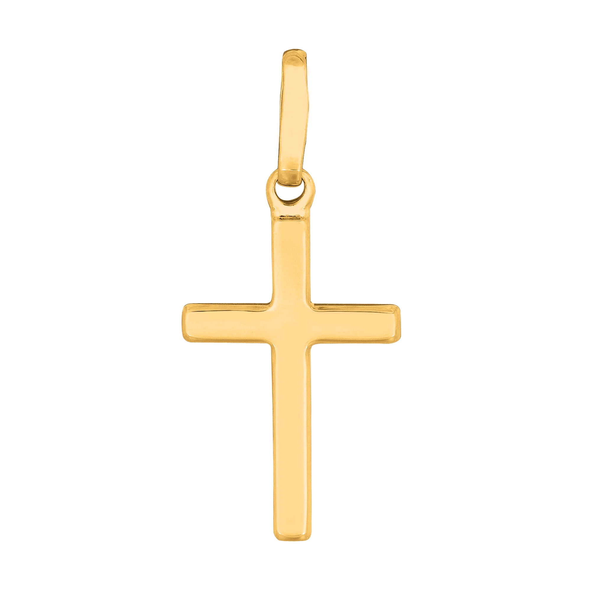 14k Yellow Gold Shiny Square Flat Style 