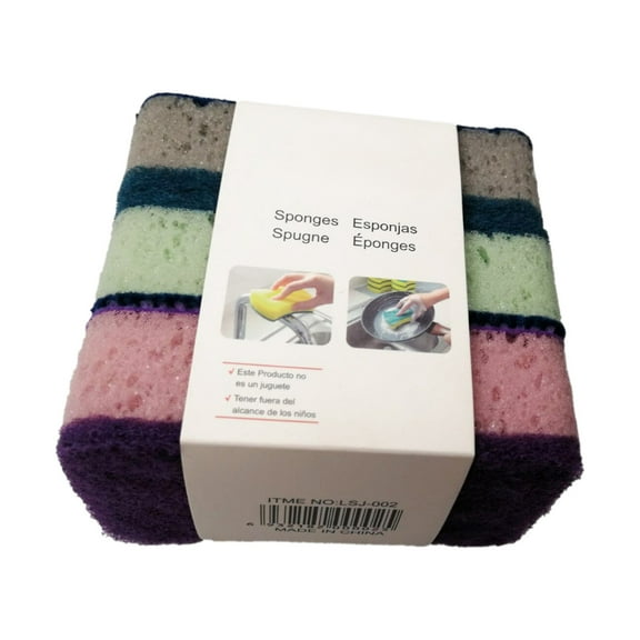 Bfogop Multi-Purpose Scrub Sponges for Kitchen Scrub-it-Non-Scratch Double-Side Double-Effect Microfiber Sponge Along with Heavy Duty Scouring Power-Effortless Cleaning