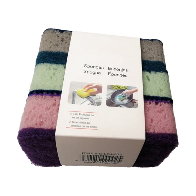 Esponja de cocina de doble cara, paño de limpieza grueso y absorbente para lavar platos, ollas y sartenes. Esponja de poliuretano para limpiar encimeras de cocina, cristalería y cerámica.