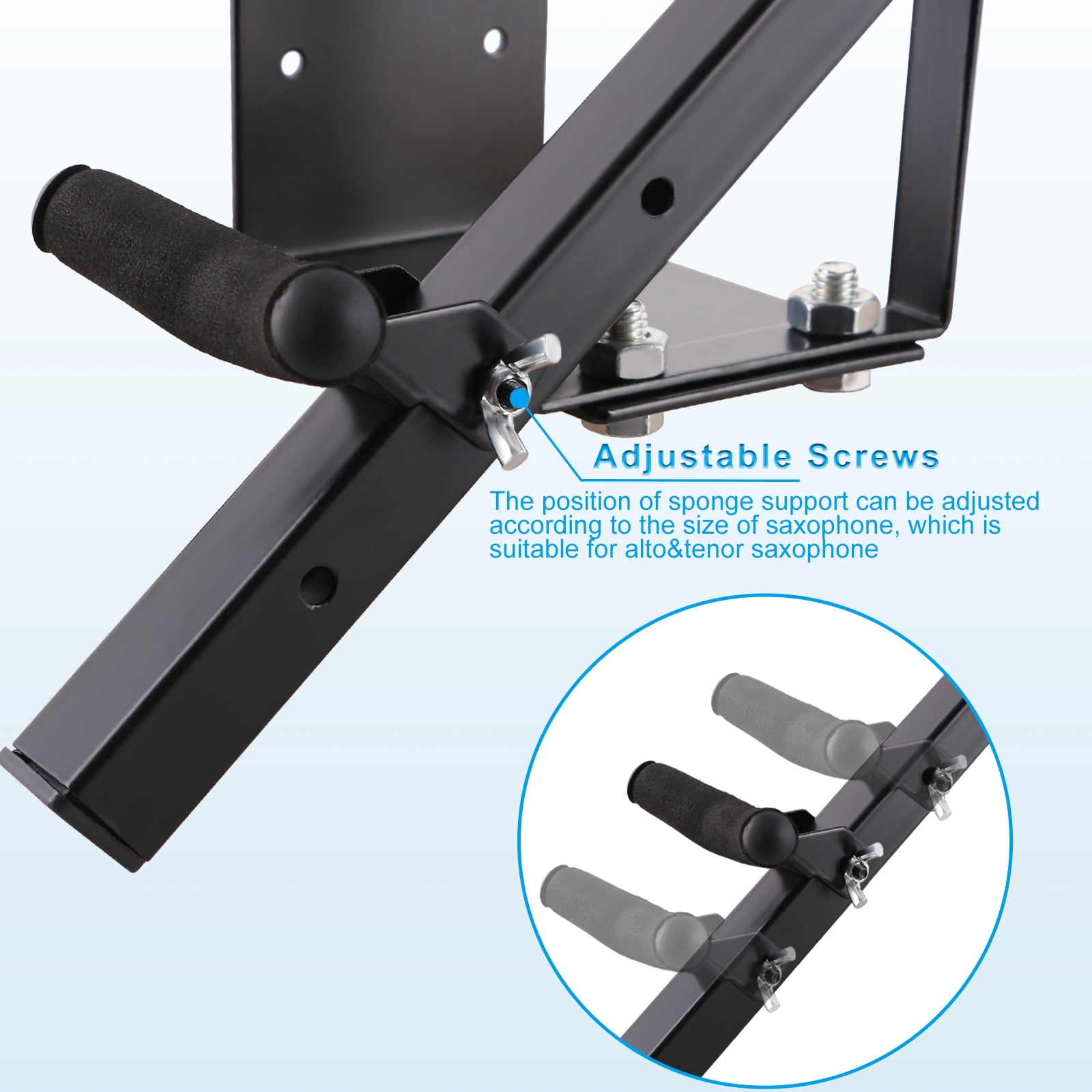 EASTROCK Alto/Tenor Saxophone Wall Mount Stand - Adjustable Saxophone Wall Holder with Soft Padding