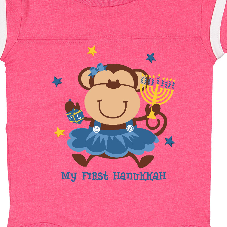 Inktastic Monkey Girl 1st Hanukkah Girls Baby Bodysuit - image 3 of 4