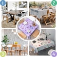 thumbnail image 4 of Purple Butterfly Pattern Square Tablecloth,Waterproof Square Table Cover,Wipeable Spillproof Washable Table Cover for Home Kitchen Party Decor 60"x60"(152x152cm), 4 of 6