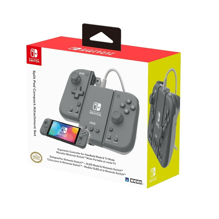 HORI Split Pad Compact Attachment Set Controllers (Slate Gray) for Nintendo  Switch/Switch OLED - Officially Licensed By Nintendo - Walmart.com