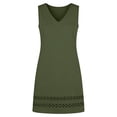 thumbnail image 6 of Uscallm Women's V Neck Sleeveless Mini Lace Boho Casual A-Line Party Dresses Summer Short Flowy Sundress, Green XL, 6 of 6