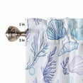 thumbnail image 5 of Blue Shell Kitchen Curtains and Valances Set, Conch Purple Coral Bubble Ocean Creature Rod Pocket Window Valance 18 Inch Window Curtain Panels for Living Room Bedroom Laundry, 27.5x36in, 3 Pieces, 5 of 7