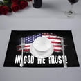 thumbnail image 2 of MKHERT Grunge American Flag with Slogan in We Trust Placemats Table Mats for Dining Room Kitchen Table Decoration 12x18 inch,Set of 4, 2 of 4