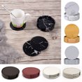 6PCS Hot Sale PU Leather Marble Coaster Drink Coffee Cup Mat Easy to