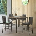 thumbnail image 2 of Lexicon Tempe 5-Piece Metal Counter Height Dining Set in Black/Brown, 2 of 6